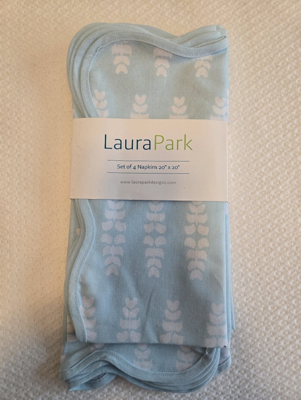 Laura Park Light Blue Printed Cotton Napkins - Set of 4 - Picture 3 of 5